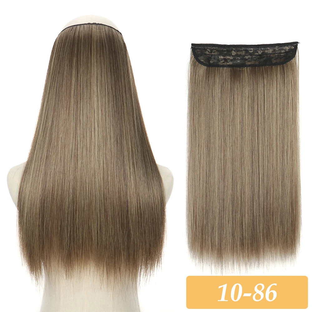 16" 22" Hair Extensions and Accessories Wigs No Clip in Color Mixing Blonde Black Gray Synthetic Natural False Artificial Hair Style Piece For Women Wig
