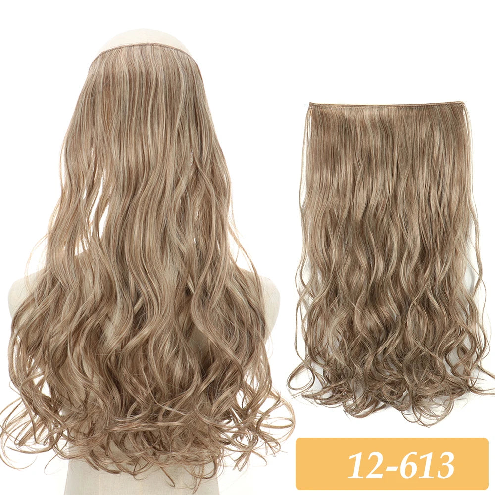 16" 22" Hair Extensions and Accessories Wigs No Clip in Color Mixing Blonde Black Gray Synthetic Natural False Artificial Hair Style Piece For Women Wig