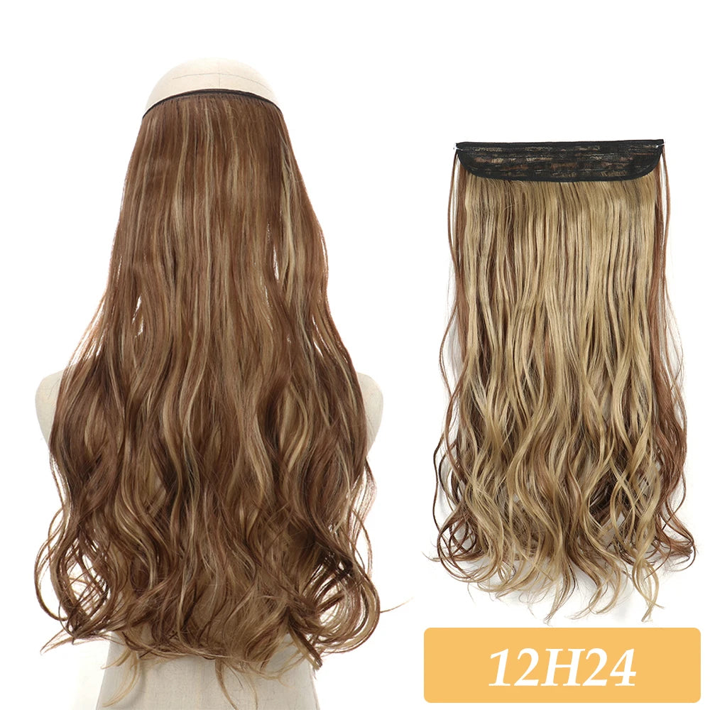 16" 22" Hair Extensions and Accessories Wigs No Clip in Color Mixing Blonde Black Gray Synthetic Natural False Artificial Hair Style Piece For Women Wig