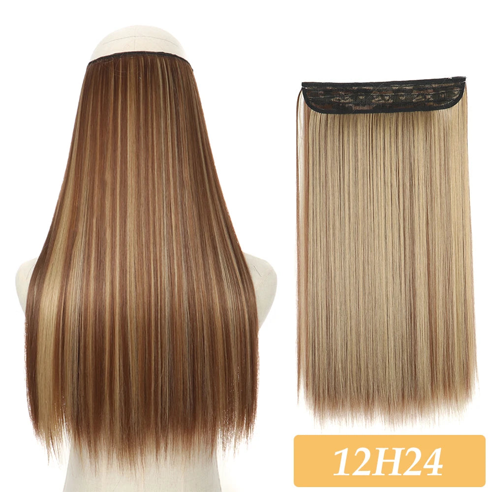 16" 22" Hair Extensions and Accessories Wigs No Clip in Color Mixing Blonde Black Gray Synthetic Natural False Artificial Hair Style Piece For Women Wig