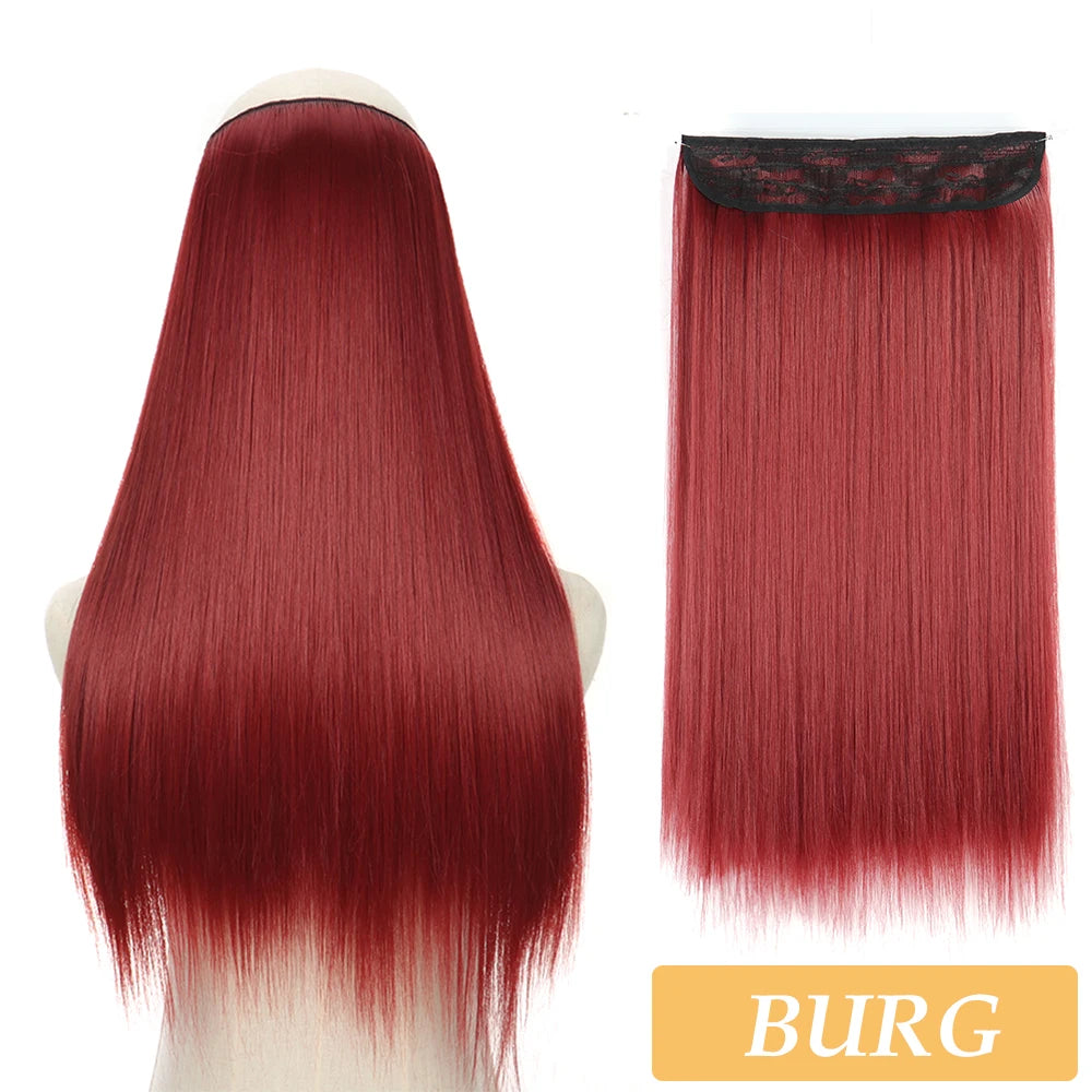 16" 22" Hair Extensions and Accessories Wigs No Clip in Color Mixing Blonde Black Gray Synthetic Natural False Artificial Hair Style Piece For Women Wig