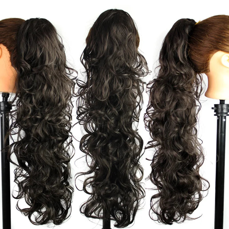 Luxury Wigs for Braiding 76cm 210g  Long Wavy High Temperature Fiber Synthetic Hair Pieces Claw Clip Ponytail Hair Extension and Accessories for Women