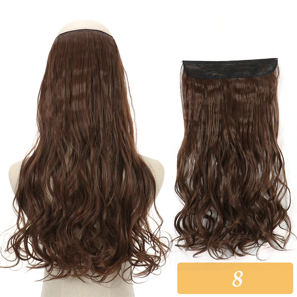 16" 22" Hair Extensions and Accessories Wigs No Clip in Color Mixing Blonde Black Gray Synthetic Natural False Artificial Hair Style Piece For Women Wig