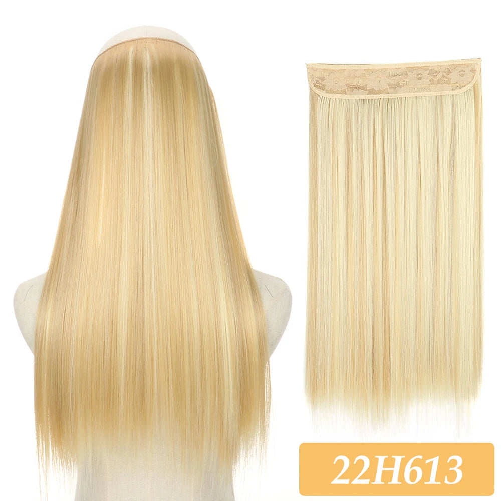 16" 22" Hair Extensions and Accessories Wigs No Clip in Color Mixing Blonde Black Gray Synthetic Natural False Artificial Hair Style Piece For Women Wig