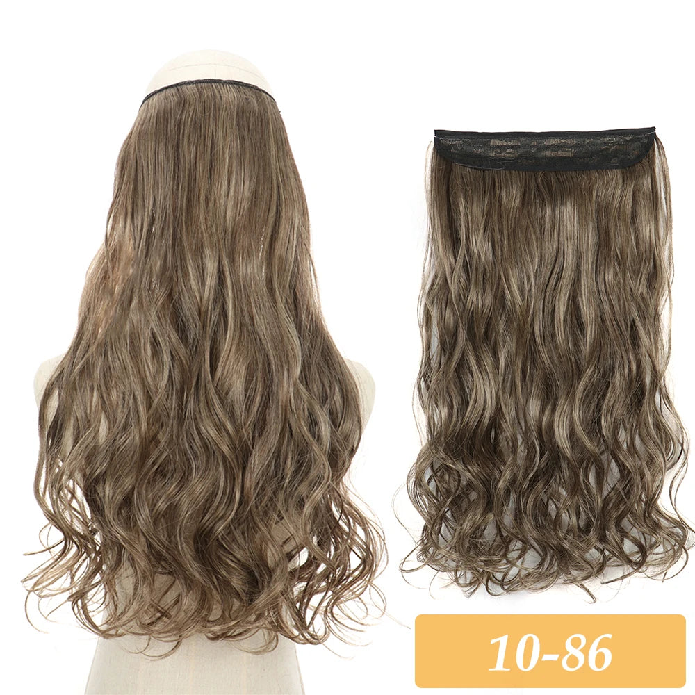 16" 22" Hair Extensions and Accessories Wigs No Clip in Color Mixing Blonde Black Gray Synthetic Natural False Artificial Hair Style Piece For Women Wig