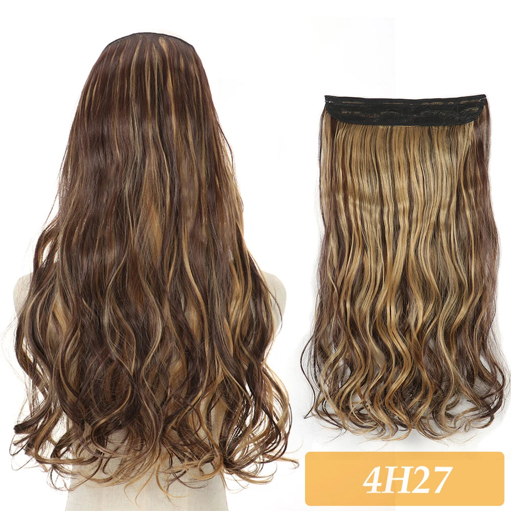 16" 22" Hair Extensions and Accessories Wigs No Clip in Color Mixing Blonde Black Gray Synthetic Natural False Artificial Hair Style Piece For Women Wig