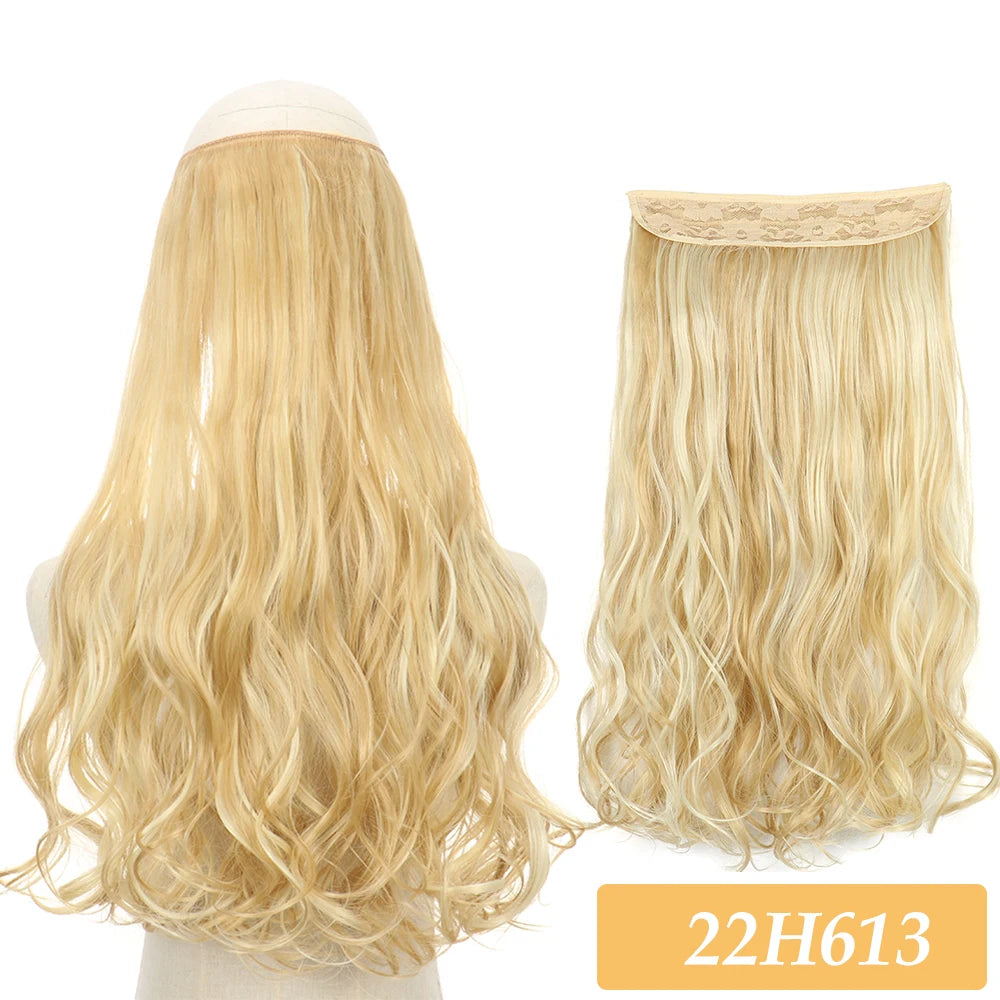 16" 22" Hair Extensions and Accessories Wigs No Clip in Color Mixing Blonde Black Gray Synthetic Natural False Artificial Hair Style Piece For Women Wig