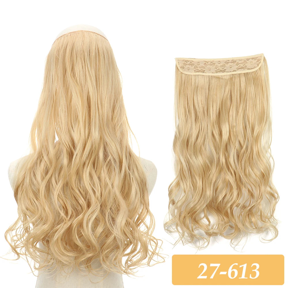 16" 22" Hair Extensions and Accessories Wigs No Clip in Color Mixing Blonde Black Gray Synthetic Natural False Artificial Hair Style Piece For Women Wig