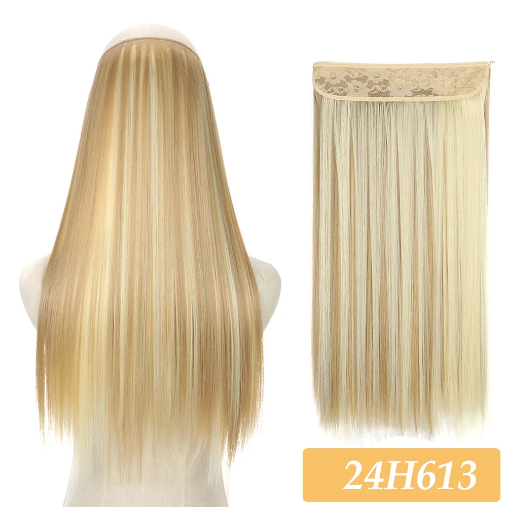 16" 22" Hair Extensions and Accessories Wigs No Clip in Color Mixing Blonde Black Gray Synthetic Natural False Artificial Hair Style Piece For Women Wig