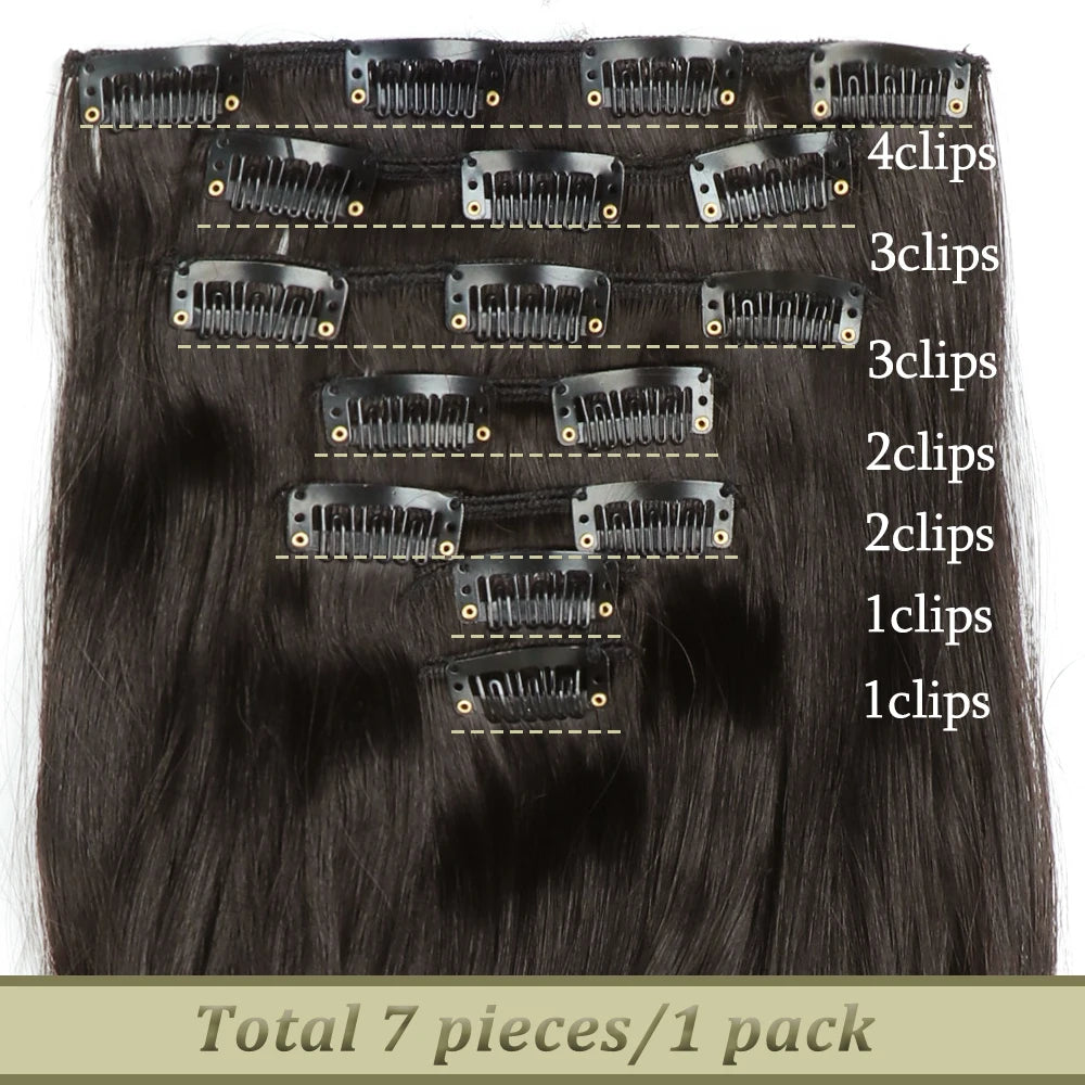 NICESY 16Clips Synthetic 24Inch Wig Long Curly Hair Hairpiece Heat Resistant Hair Extension and Accessories Clips In Ombre Black Brown Blond for Women Hair Style Wigs