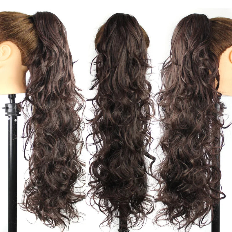 Luxury Wigs for Braiding 76cm 210g  Long Wavy High Temperature Fiber Synthetic Hair Pieces Claw Clip Ponytail Hair Extension and Accessories for Women