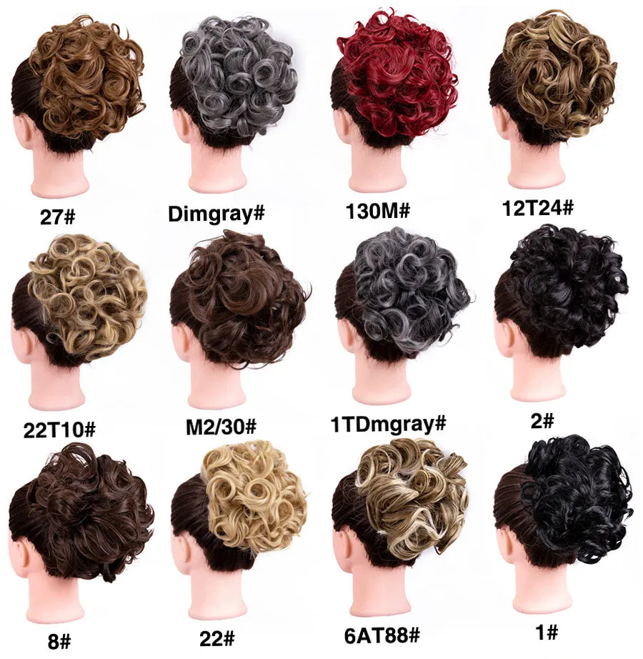Leeons Syntheic Chignon Hair Wigs piece Curly Bun Hair Extensions and Accessories Scrunchie Updo Hair Pieces Combs In Messy Bun Hair Piece For Women Wig