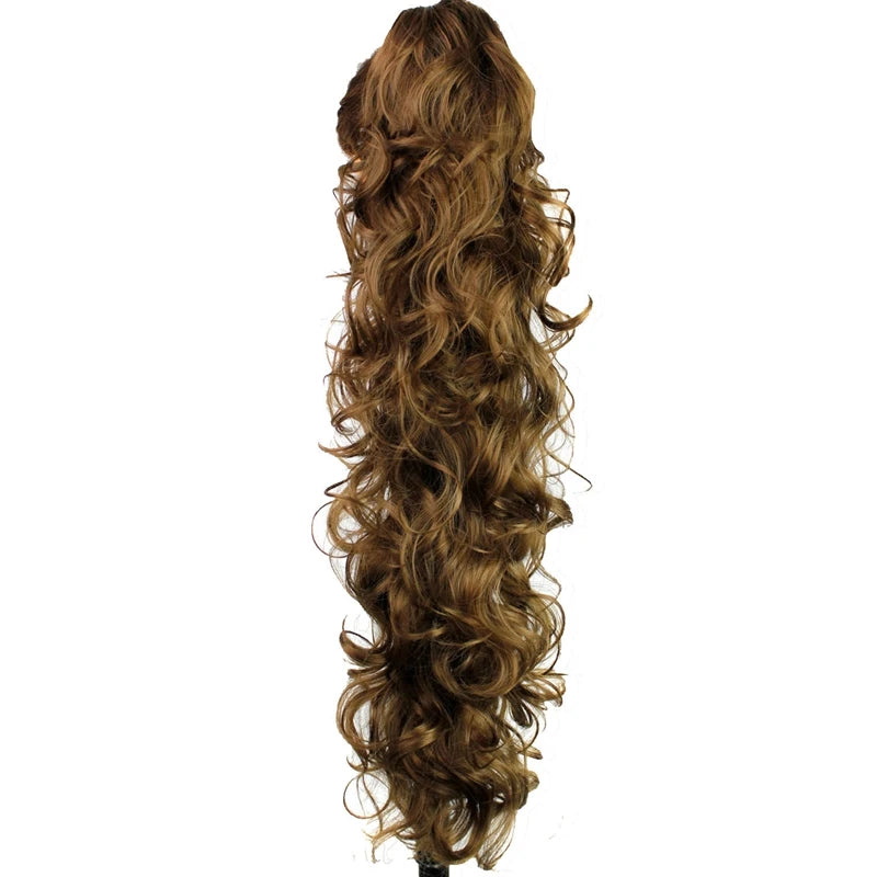 Luxury Wigs for Braiding 76cm 210g  Long Wavy High Temperature Fiber Synthetic Hair Pieces Claw Clip Ponytail Hair Extension and Accessories for Women