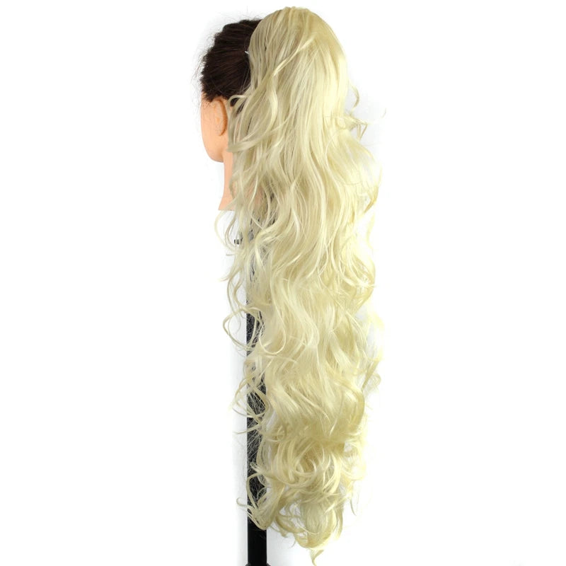 Luxury Wigs for Braiding 76cm 210g  Long Wavy High Temperature Fiber Synthetic Hair Pieces Claw Clip Ponytail Hair Extension and Accessories for Women
