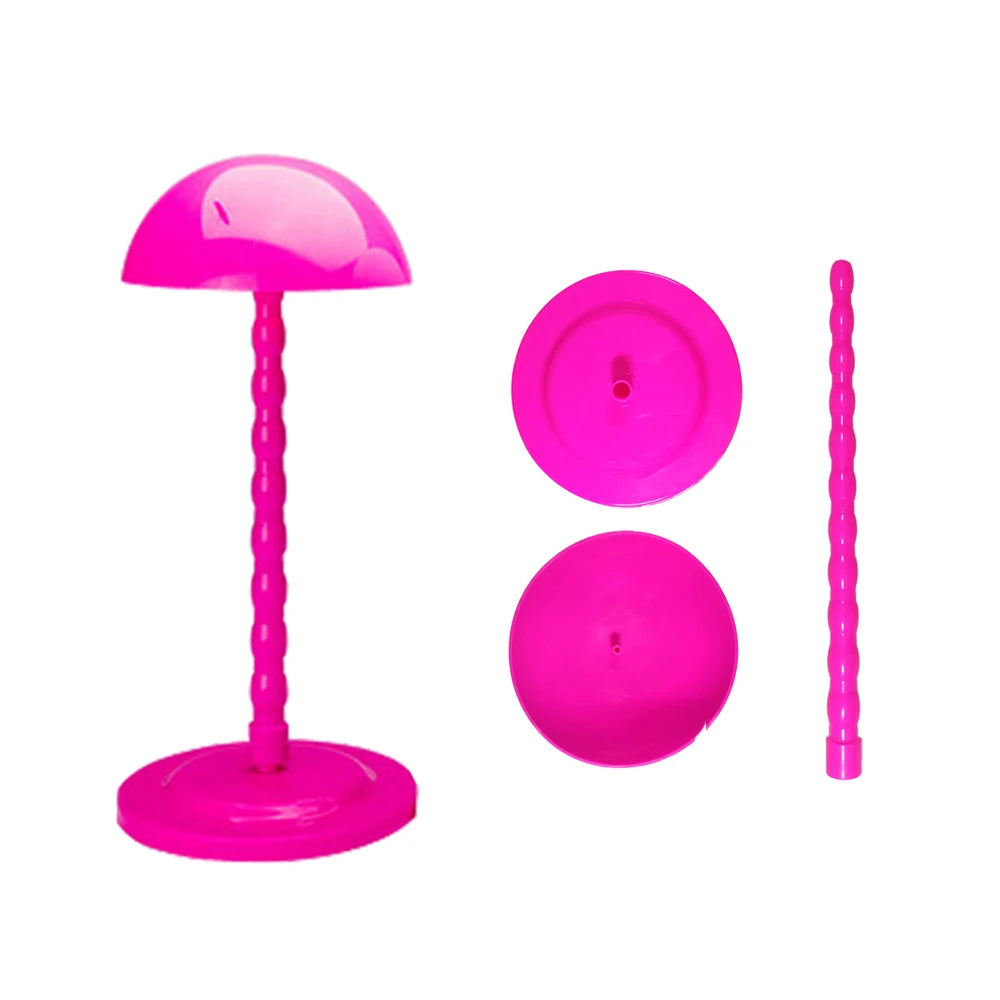 Wig Stand Mushroom Top Plastic Folding Stable Durable Hair Wigs Portable Head Hat Cap Display Holder Tools For Styling Wigs Toupee