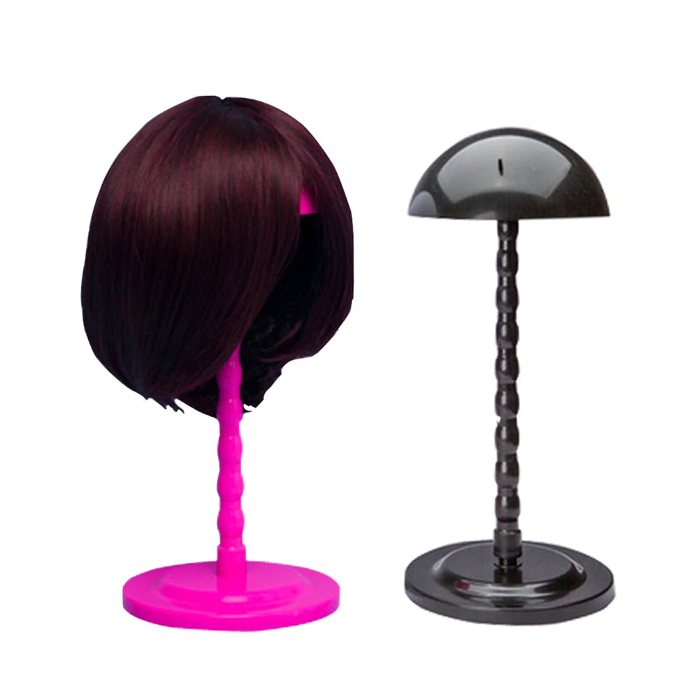 Wig Stand Mushroom Top Plastic Folding Stable Durable Hair Wigs Portable Head Hat Cap Display Holder Tools For Styling Wigs Toupee