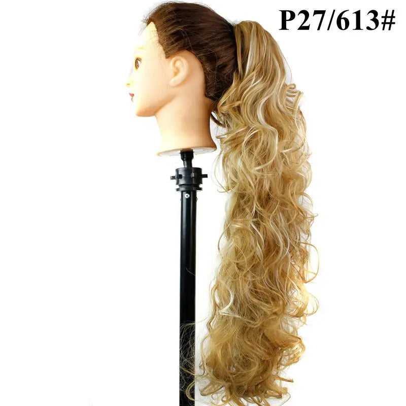Luxury Wigs for Braiding 76cm 210g  Long Wavy High Temperature Fiber Synthetic Hair Pieces Claw Clip Ponytail Hair Extension and Accessories for Women