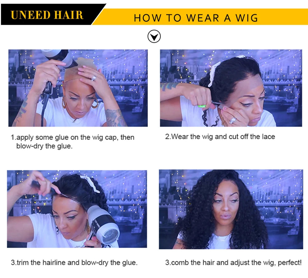 Mongolian Kinky Curly Wig Human Hair 13x4 Curly Lace Front Human Hair Wigs Hair Kinky Curly Lace Closure Wig For Women 180 Density
