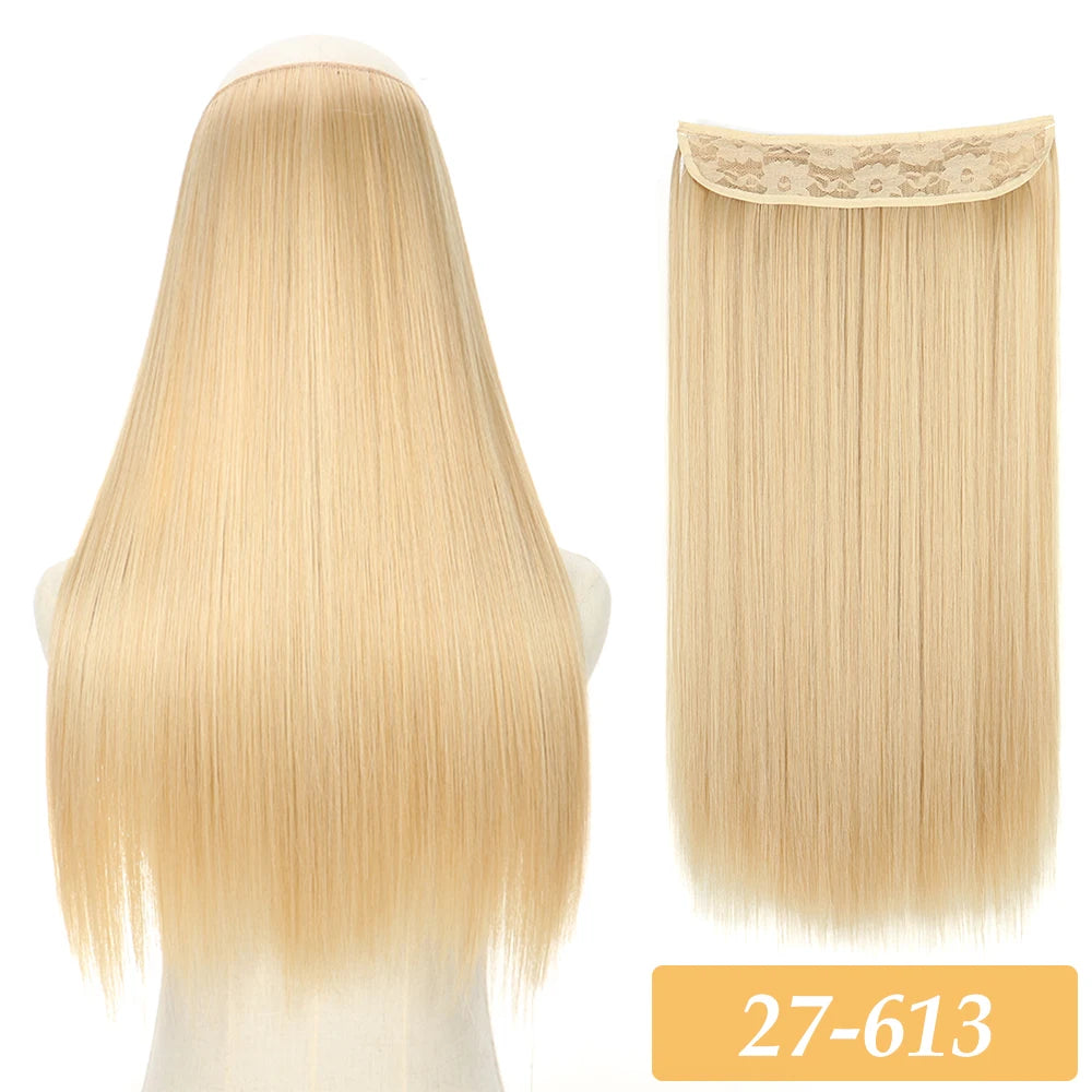 16" 22" Hair Extensions and Accessories Wigs No Clip in Color Mixing Blonde Black Gray Synthetic Natural False Artificial Hair Style Piece For Women Wig