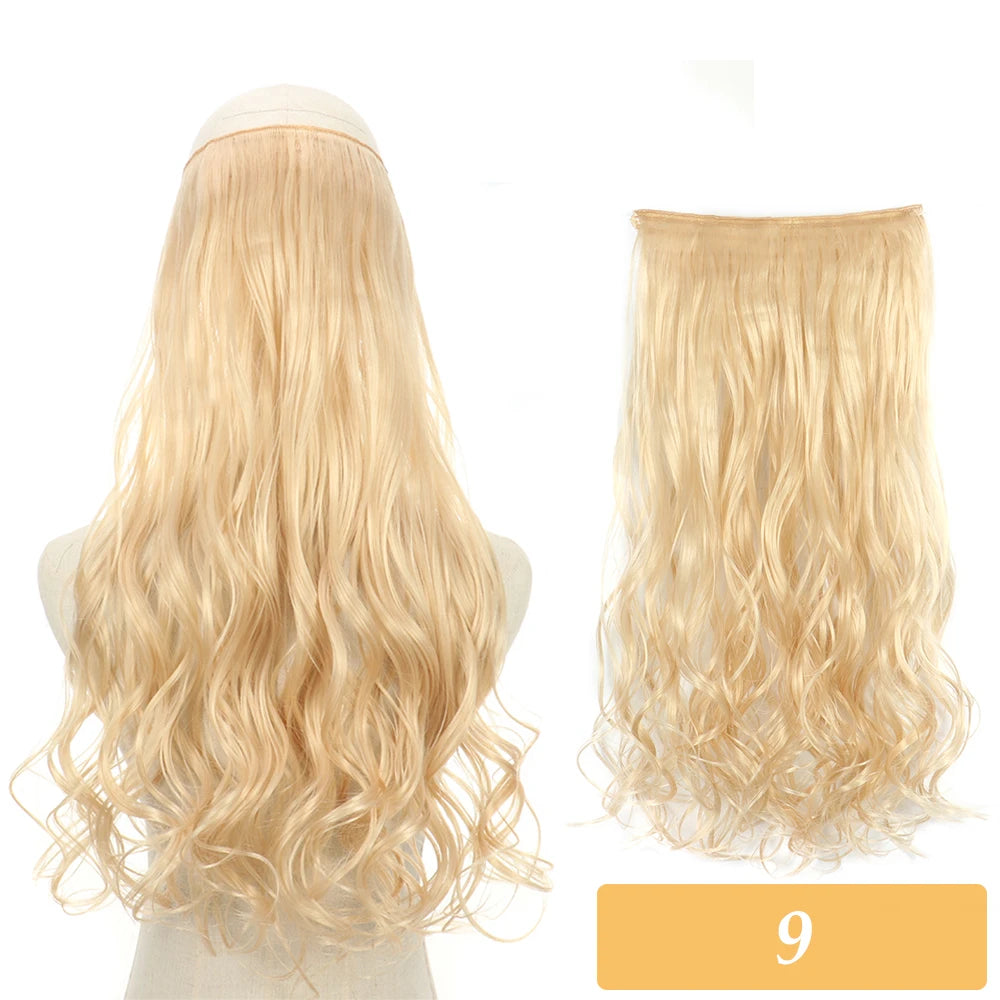 16" 22" Hair Extensions and Accessories Wigs No Clip in Color Mixing Blonde Black Gray Synthetic Natural False Artificial Hair Style Piece For Women Wig