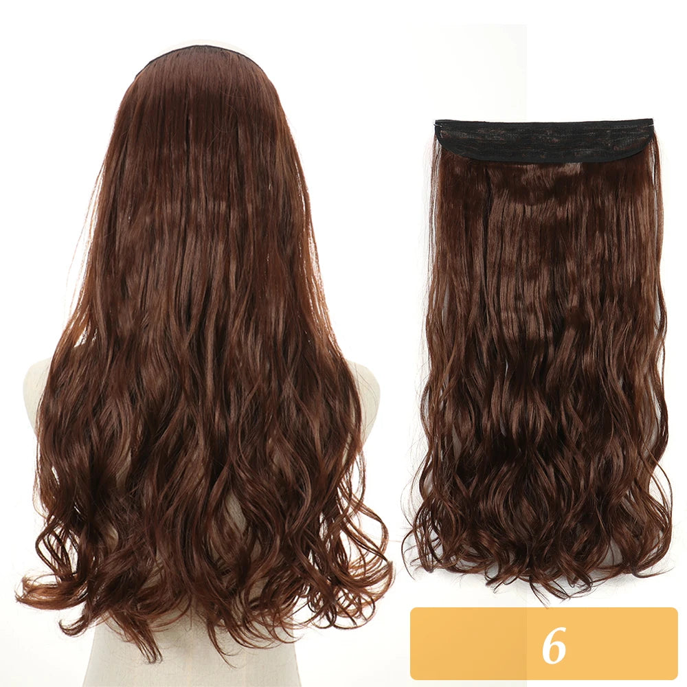 16" 22" Hair Extensions and Accessories Wigs No Clip in Color Mixing Blonde Black Gray Synthetic Natural False Artificial Hair Style Piece For Women Wig
