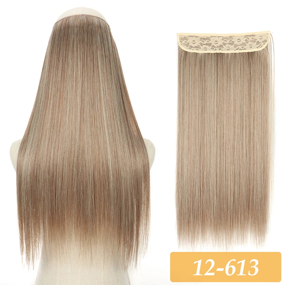 16" 22" Hair Extensions and Accessories Wigs No Clip in Color Mixing Blonde Black Gray Synthetic Natural False Artificial Hair Style Piece For Women Wig