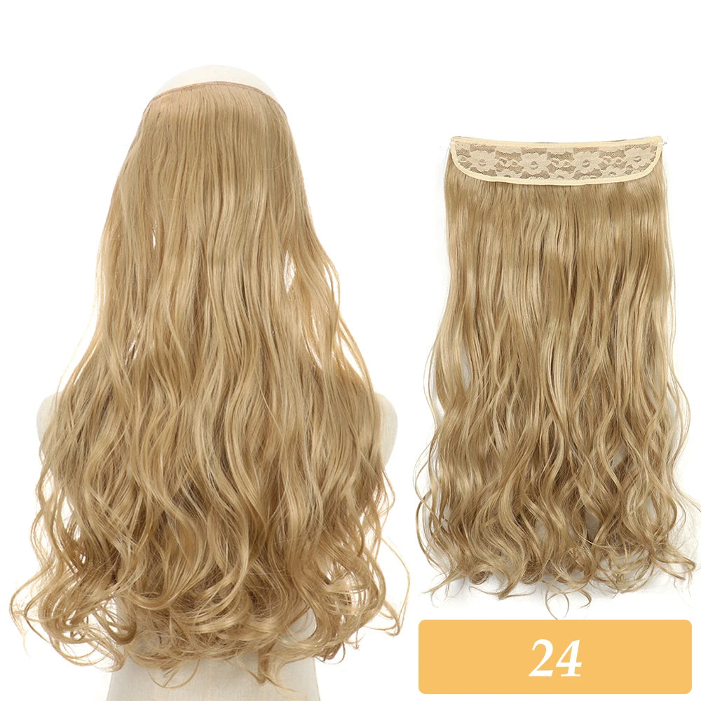 16" 22" Hair Extensions and Accessories Wigs No Clip in Color Mixing Blonde Black Gray Synthetic Natural False Artificial Hair Style Piece For Women Wig