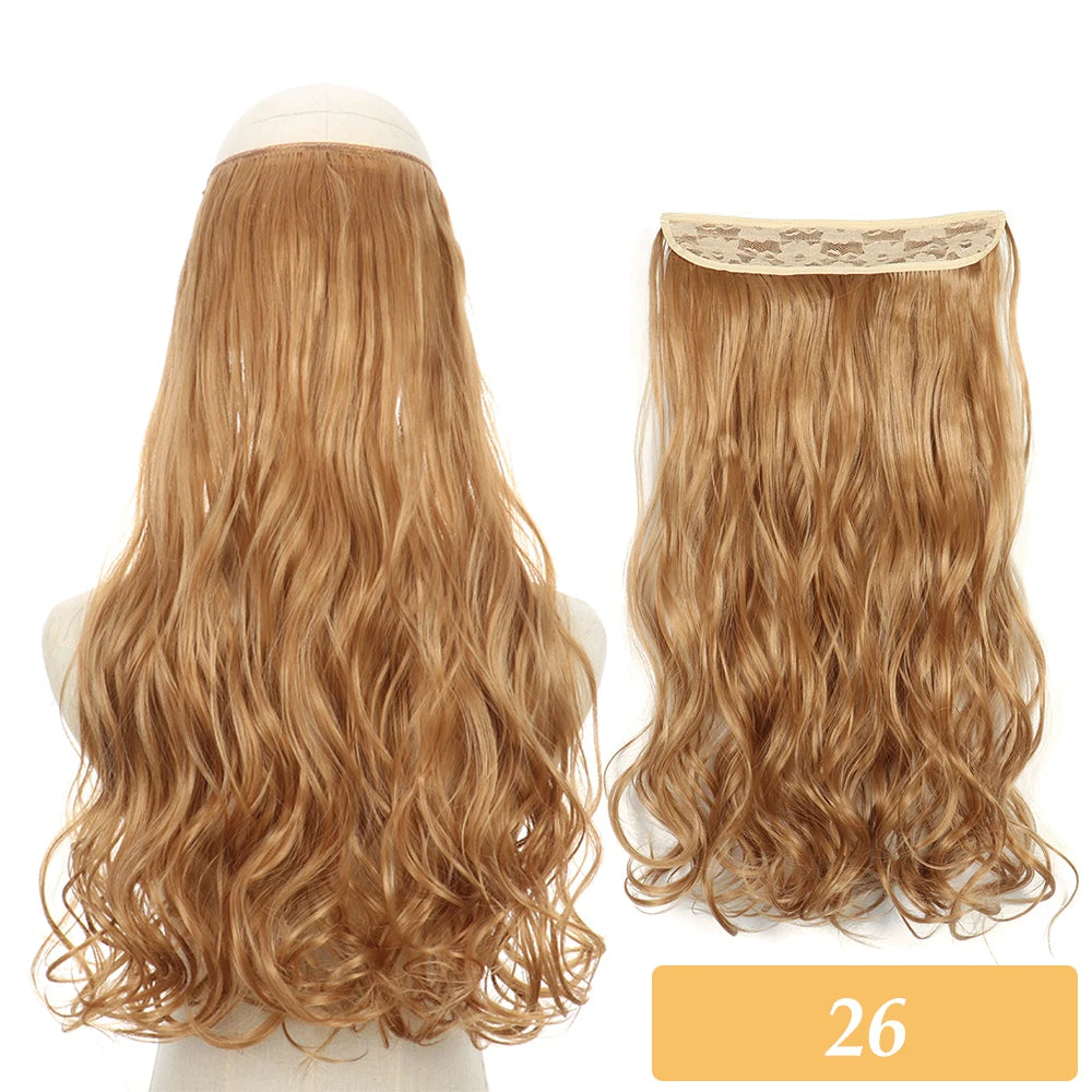 16" 22" Hair Extensions and Accessories Wigs No Clip in Color Mixing Blonde Black Gray Synthetic Natural False Artificial Hair Style Piece For Women Wig