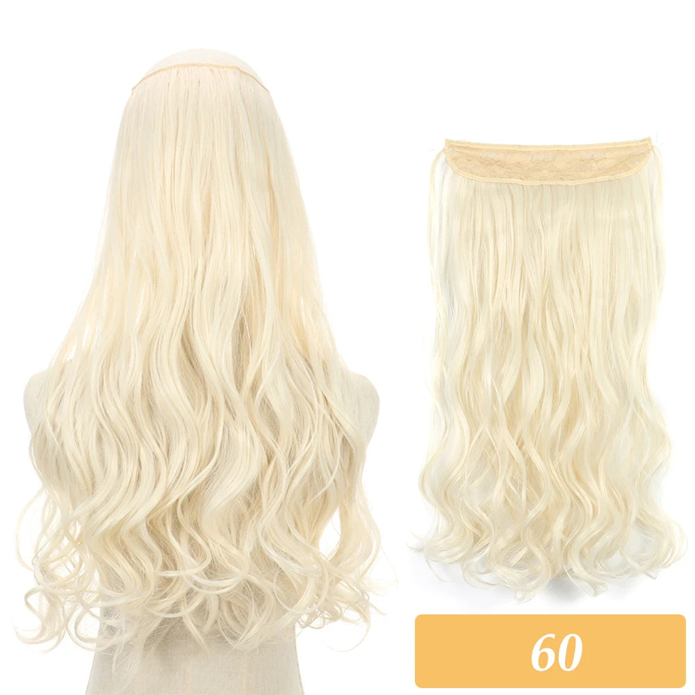 16" 22" Hair Extensions and Accessories Wigs No Clip in Color Mixing Blonde Black Gray Synthetic Natural False Artificial Hair Style Piece For Women Wig