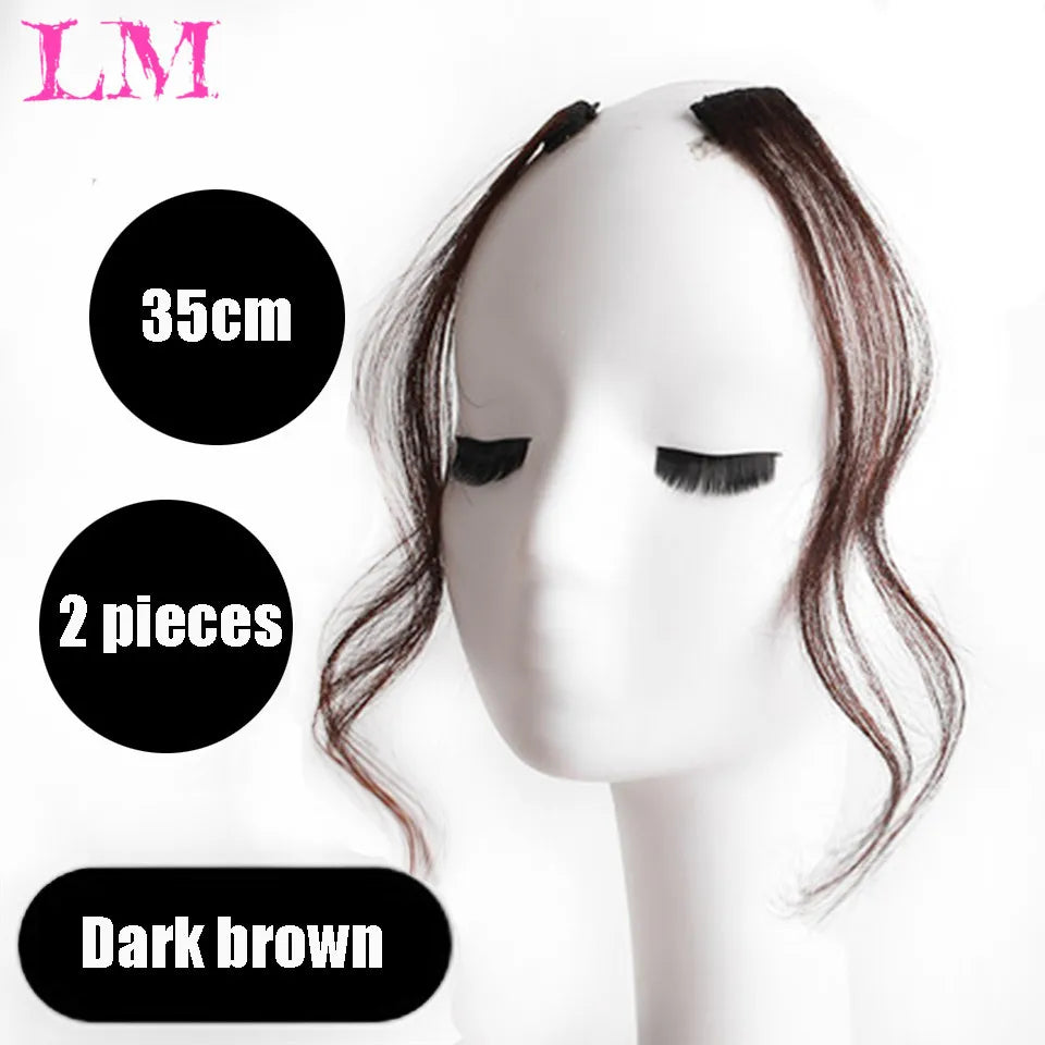 LM Curly Straight Hair Wigs Bangs Clip Natural Hair Style Black Dark Brown Light Brown Synthetic Heat-Resistant Fiber Suitable For Women Wig