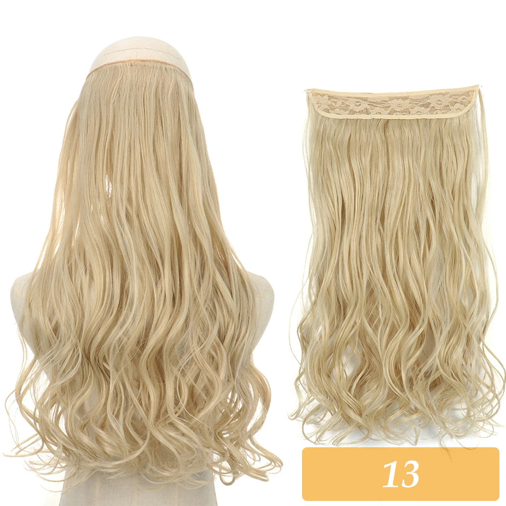 16" 22" Hair Extensions and Accessories Wigs No Clip in Color Mixing Blonde Black Gray Synthetic Natural False Artificial Hair Style Piece For Women Wig