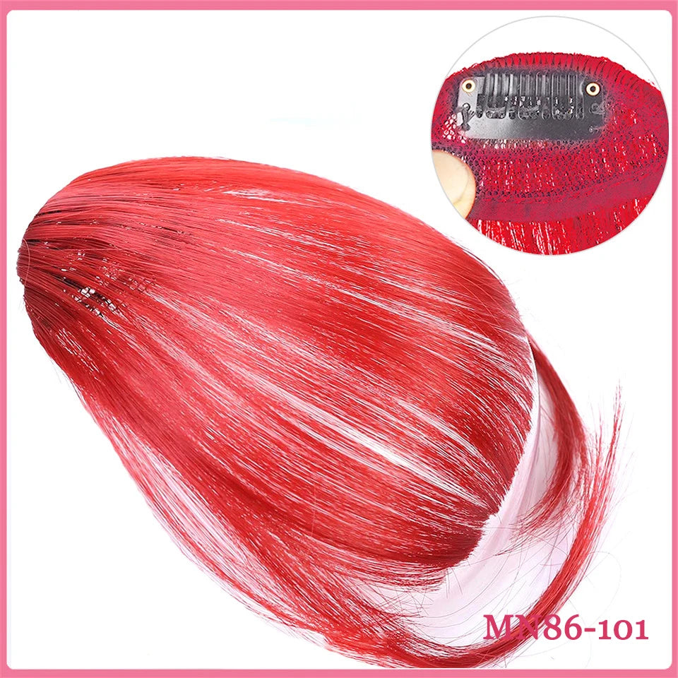 LM Curly Straight Hair Wigs Bangs Clip Natural Hair Style Black Dark Brown Light Brown Synthetic Heat-Resistant Fiber Suitable For Women Wig