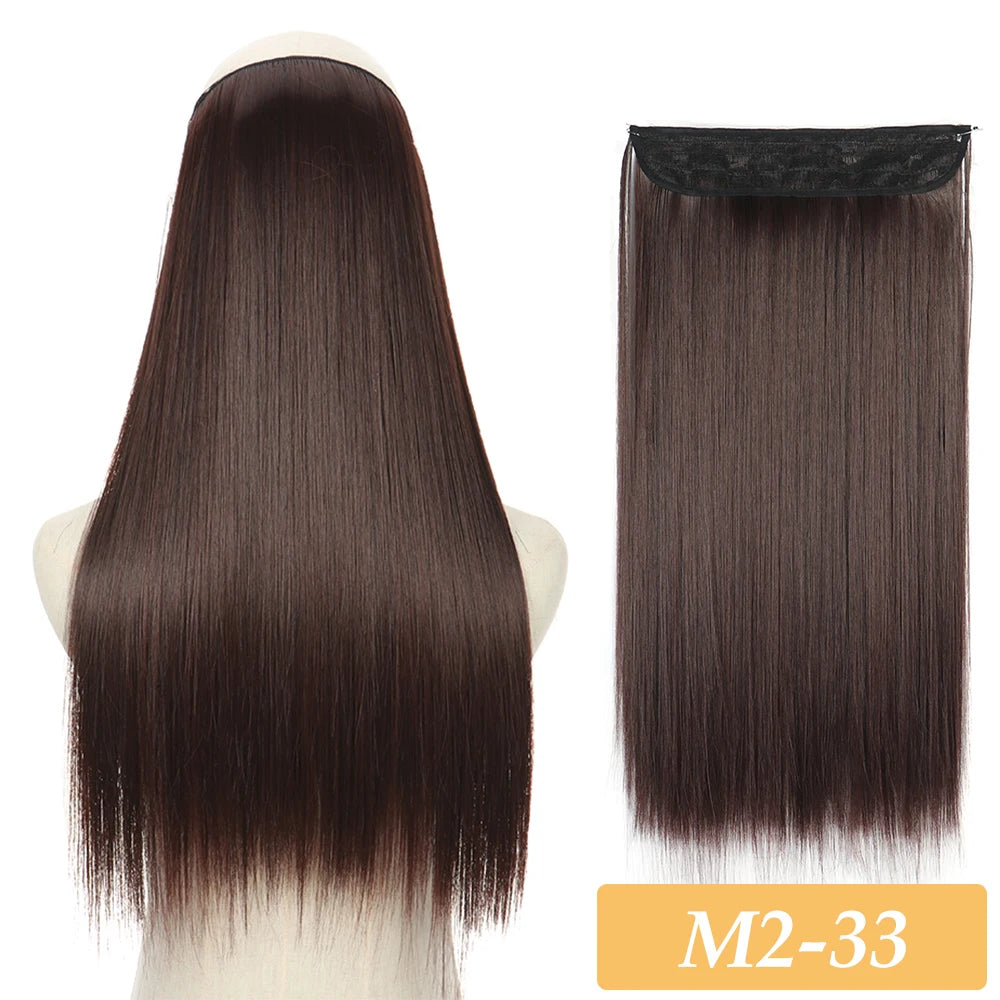16" 22" Hair Extensions and Accessories Wigs No Clip in Color Mixing Blonde Black Gray Synthetic Natural False Artificial Hair Style Piece For Women Wig