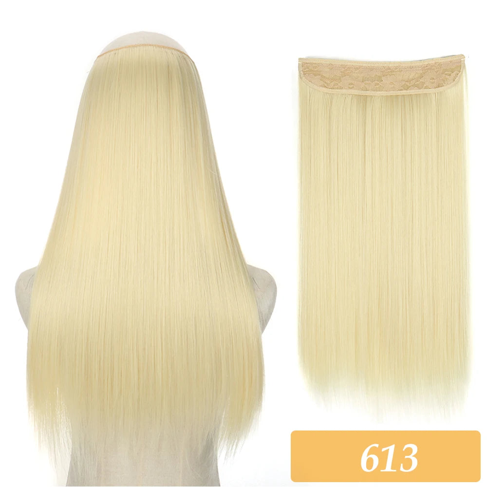16" 22" Hair Extensions and Accessories Wigs No Clip in Color Mixing Blonde Black Gray Synthetic Natural False Artificial Hair Style Piece For Women Wig