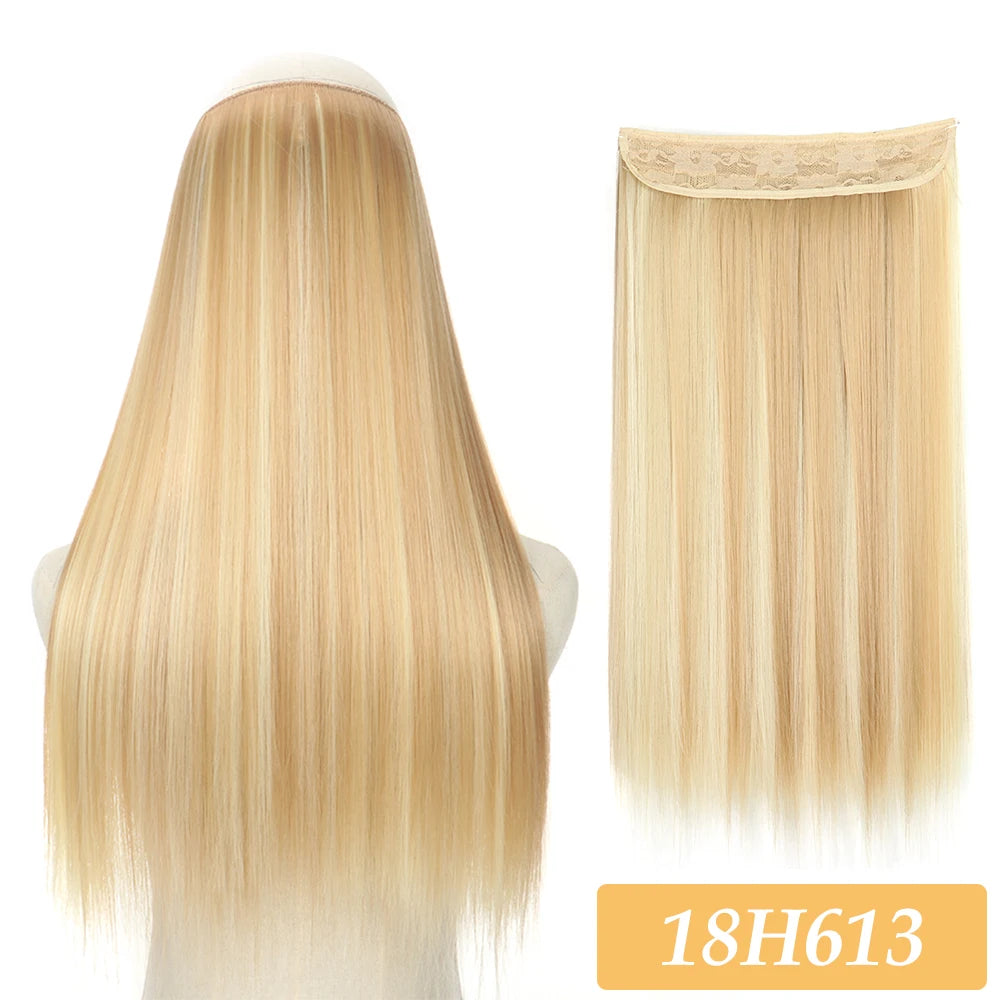 16" 22" Hair Extensions and Accessories Wigs No Clip in Color Mixing Blonde Black Gray Synthetic Natural False Artificial Hair Style Piece For Women Wig