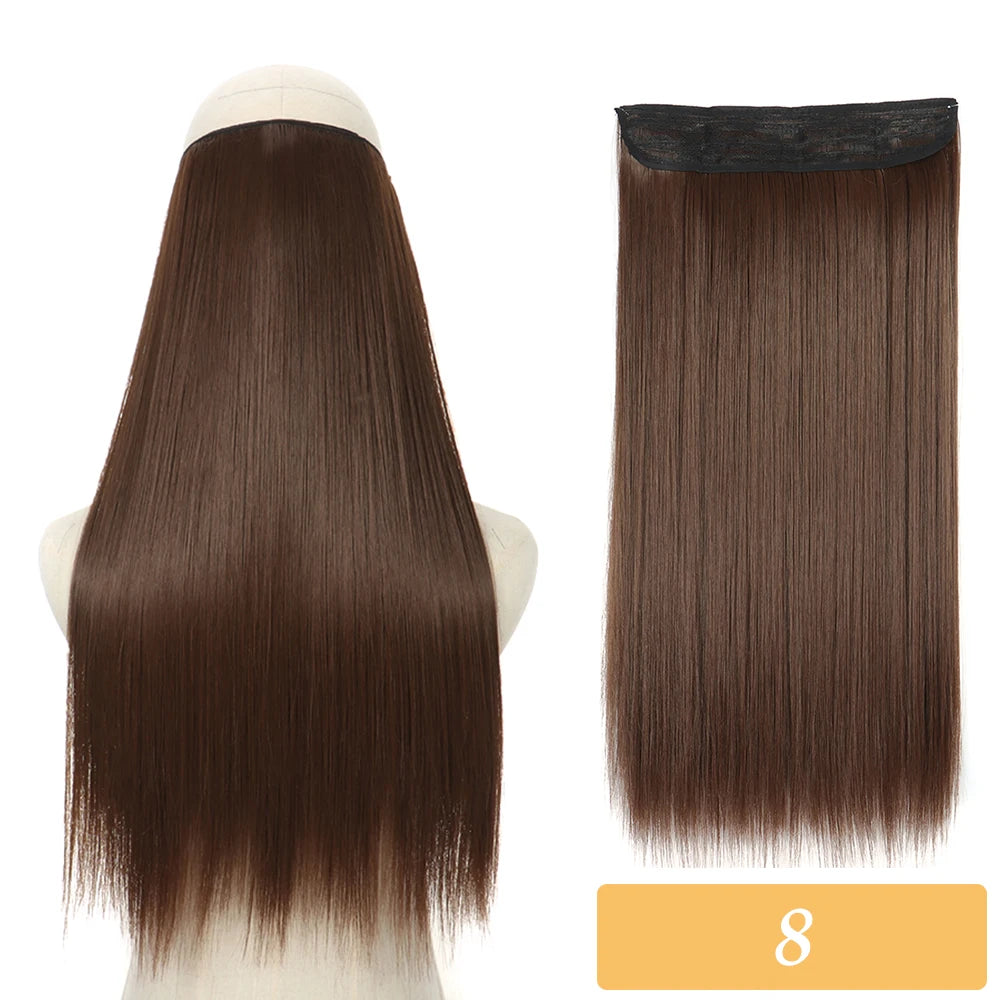 16" 22" Hair Extensions and Accessories Wigs No Clip in Color Mixing Blonde Black Gray Synthetic Natural False Artificial Hair Style Piece For Women Wig