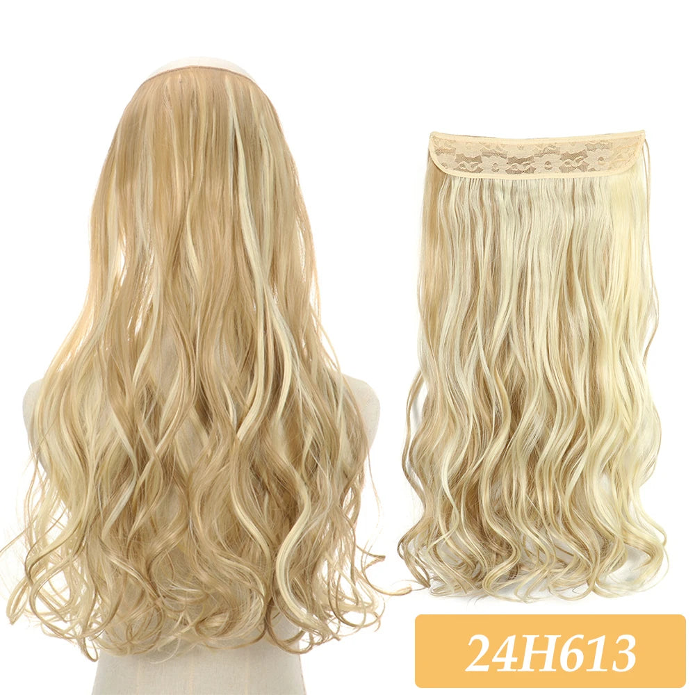 16" 22" Hair Extensions and Accessories Wigs No Clip in Color Mixing Blonde Black Gray Synthetic Natural False Artificial Hair Style Piece For Women Wig