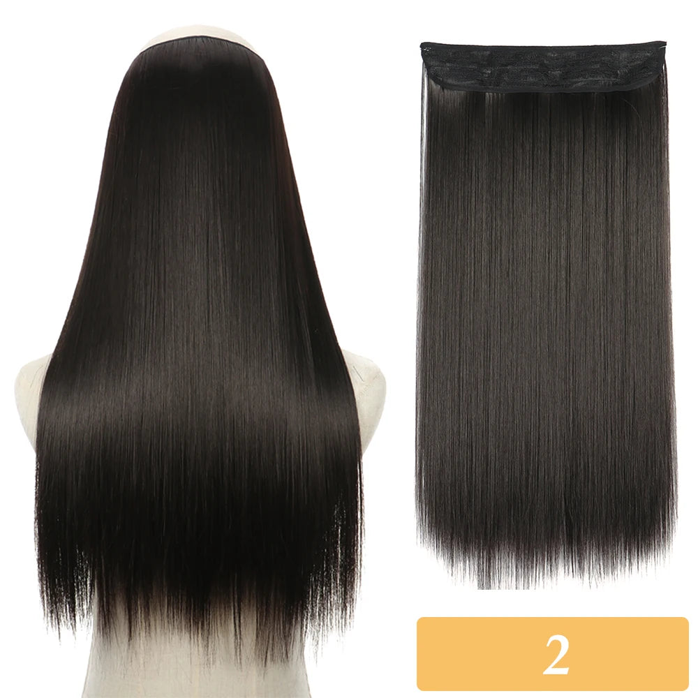 16" 22" Hair Extensions and Accessories Wigs No Clip in Color Mixing Blonde Black Gray Synthetic Natural False Artificial Hair Style Piece For Women Wig