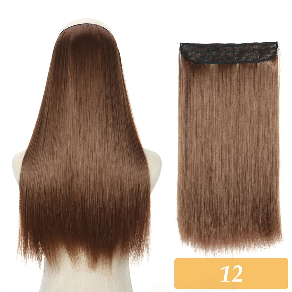 16" 22" Hair Extensions and Accessories Wigs No Clip in Color Mixing Blonde Black Gray Synthetic Natural False Artificial Hair Style Piece For Women Wig