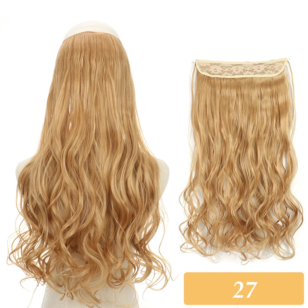 16" 22" Hair Extensions and Accessories Wigs No Clip in Color Mixing Blonde Black Gray Synthetic Natural False Artificial Hair Style Piece For Women Wig