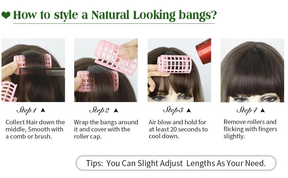 Dark Brown Short Bob Synthetic Hair Wigs with Bangs Straight Cosplay Lolita Natural Wig for Women Afro Blunt Cut Heat Resistant