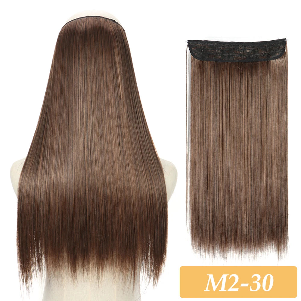 16" 22" Hair Extensions and Accessories Wigs No Clip in Color Mixing Blonde Black Gray Synthetic Natural False Artificial Hair Style Piece For Women Wig
