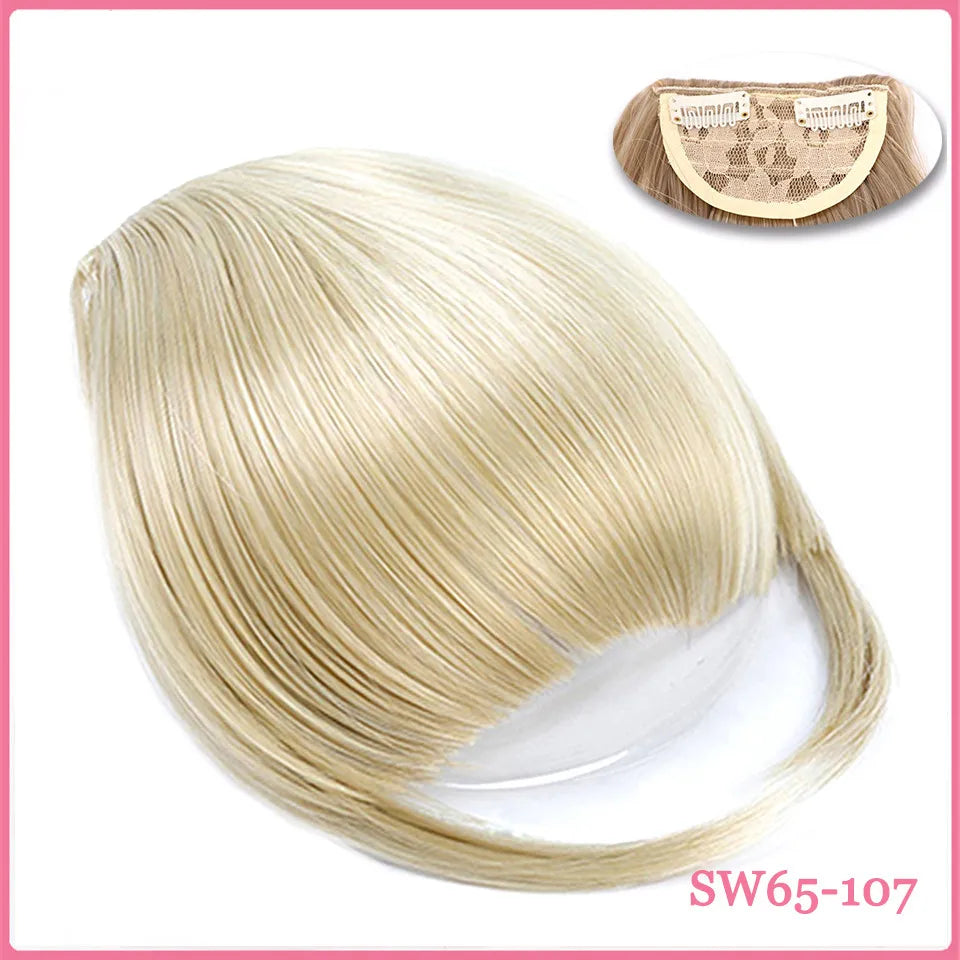 LM Curly Straight Hair Wigs Bangs Clip Natural Hair Style Black Dark Brown Light Brown Synthetic Heat-Resistant Fiber Suitable For Women Wig