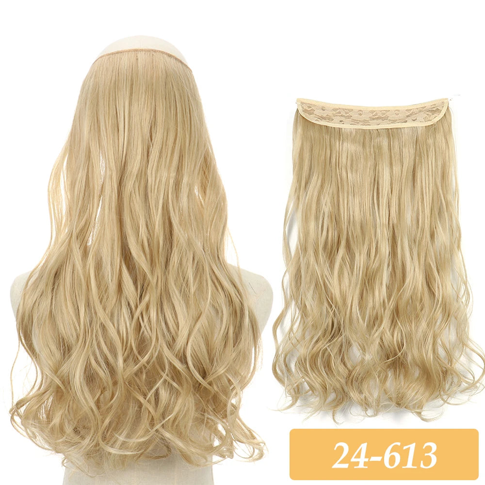 16" 22" Hair Extensions and Accessories Wigs No Clip in Color Mixing Blonde Black Gray Synthetic Natural False Artificial Hair Style Piece For Women Wig