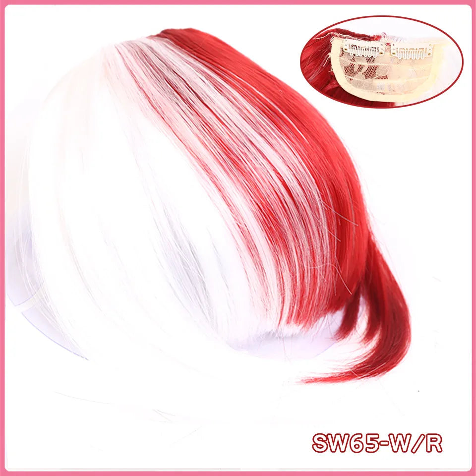 LM Curly Straight Hair Wigs Bangs Clip Natural Hair Style Black Dark Brown Light Brown Synthetic Heat-Resistant Fiber Suitable For Women Wig