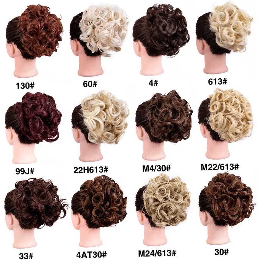 Leeons Syntheic Chignon Hair Wigs piece Curly Bun Hair Extensions and Accessories Scrunchie Updo Hair Pieces Combs In Messy Bun Hair Piece For Women Wig