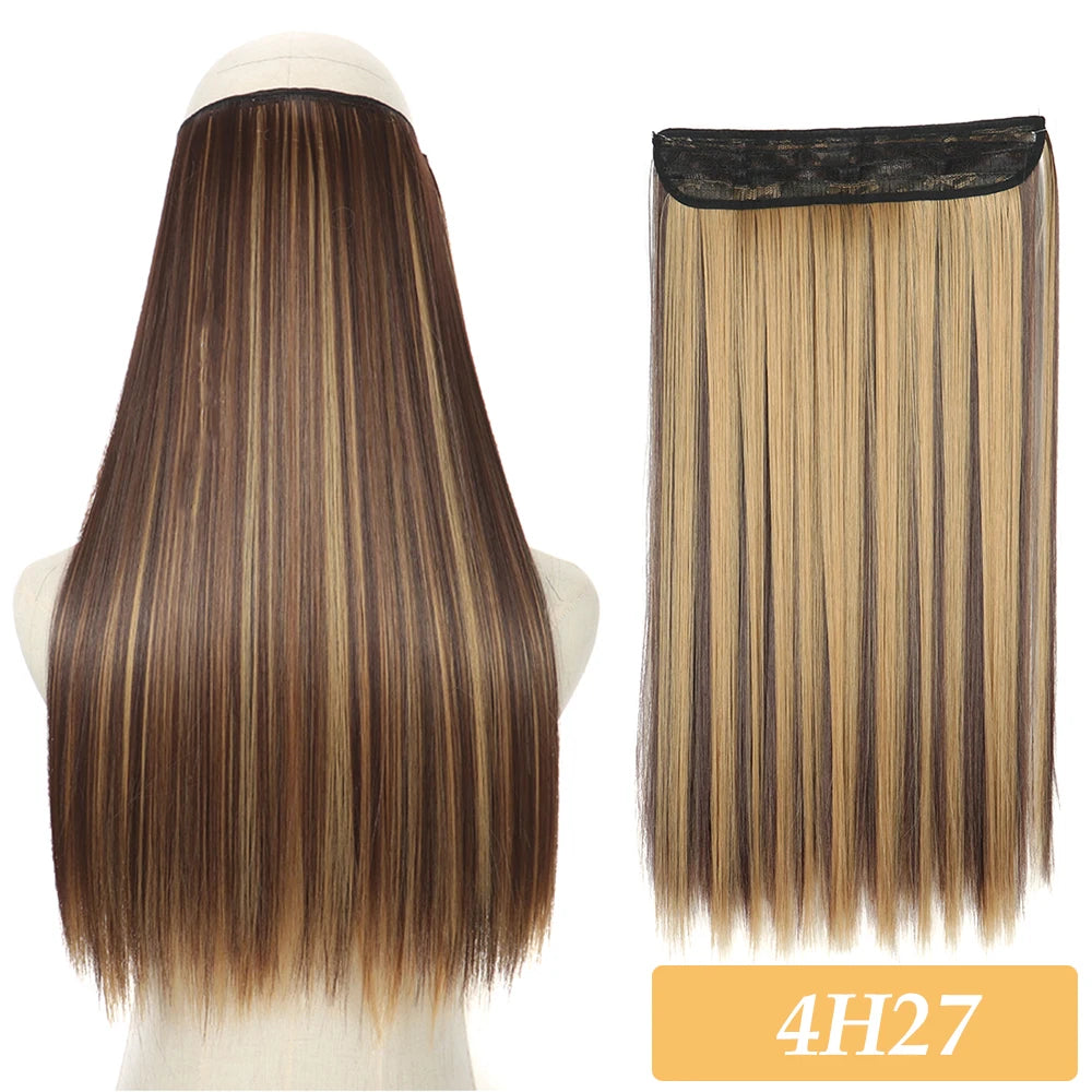 16" 22" Hair Extensions and Accessories Wigs No Clip in Color Mixing Blonde Black Gray Synthetic Natural False Artificial Hair Style Piece For Women Wig
