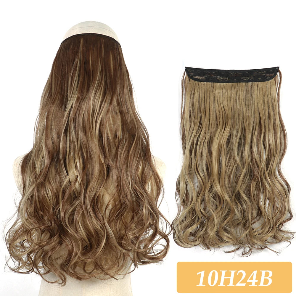 16" 22" Hair Extensions and Accessories Wigs No Clip in Color Mixing Blonde Black Gray Synthetic Natural False Artificial Hair Style Piece For Women Wig