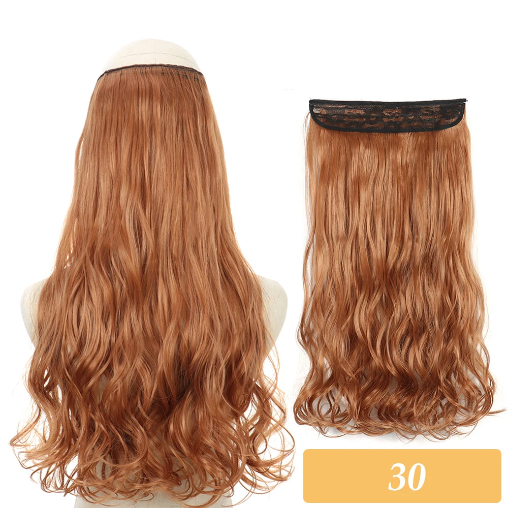 16" 22" Hair Extensions and Accessories Wigs No Clip in Color Mixing Blonde Black Gray Synthetic Natural False Artificial Hair Style Piece For Women Wig
