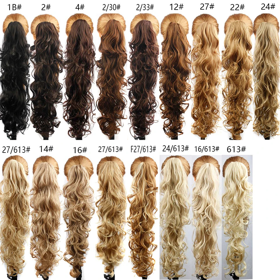 Luxury Wigs for Braiding 76cm 210g  Long Wavy High Temperature Fiber Synthetic Hair Pieces Claw Clip Ponytail Hair Extension and Accessories for Women